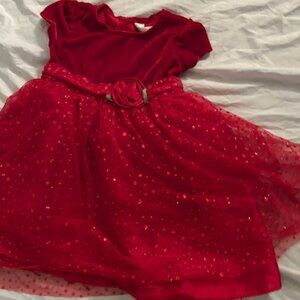 size 5t small girls fun dress sparkle christmas red  five girl 5 t formal